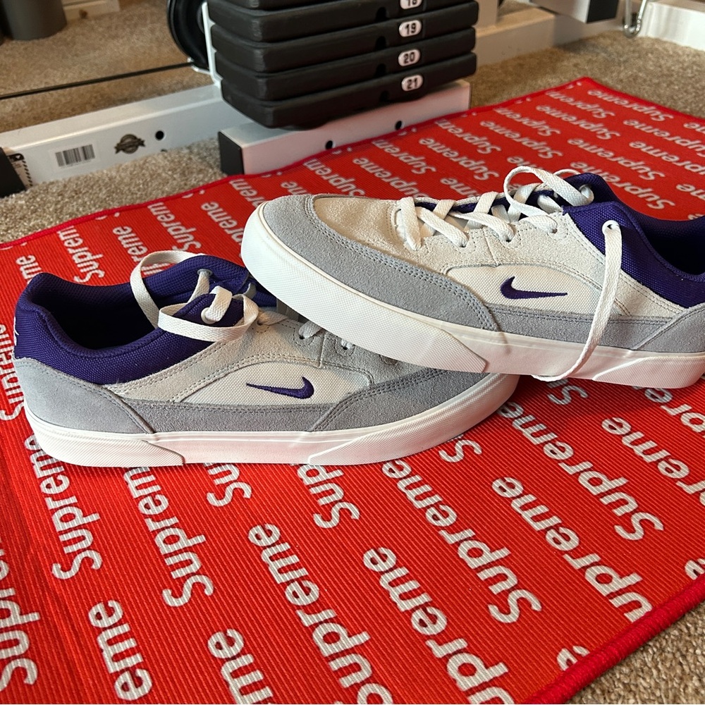 Nike SB Men’s Low-Top Sneakers - White/Grey/Purple 10.5